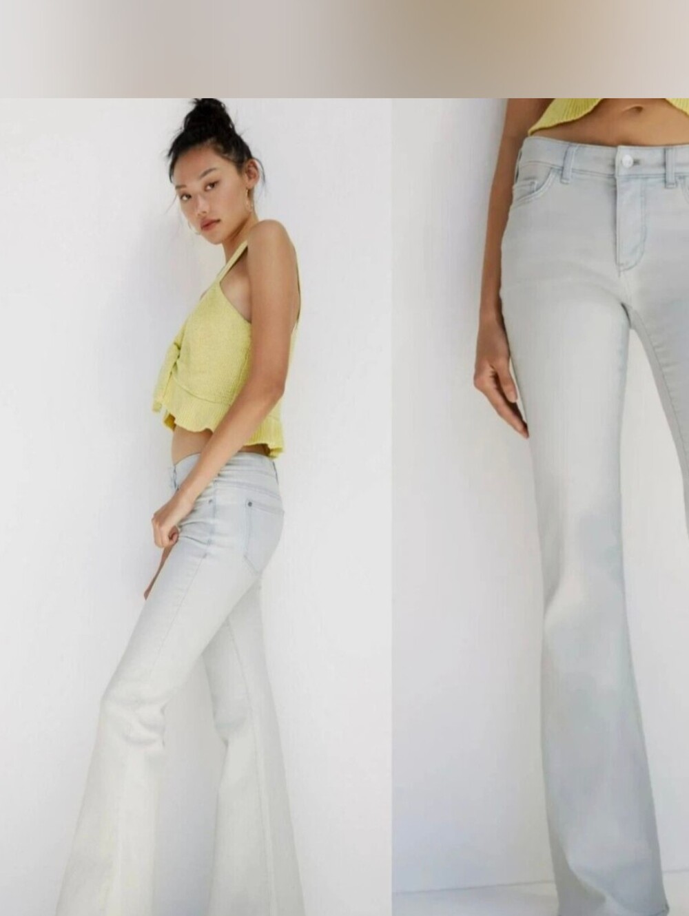 SZ 28 Pilcro Women's Light Distressed Wash Flared Jeans 70s Style Festival